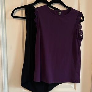 SHEIN Purple Lace Trim Tank Top